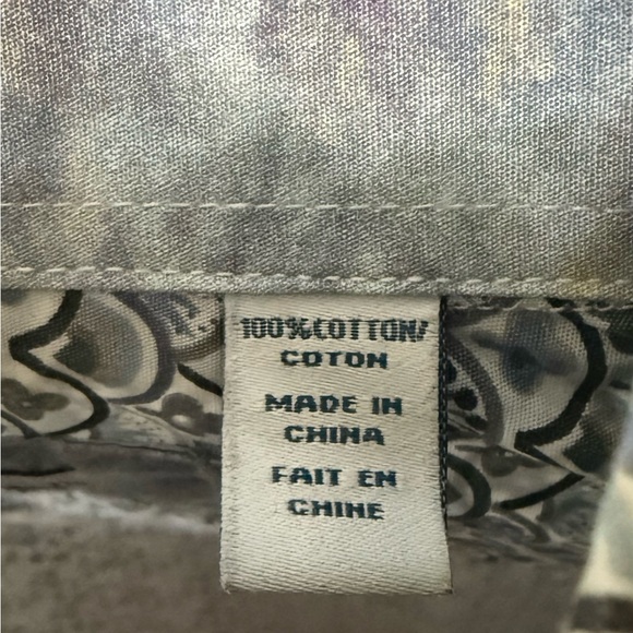 John Lennon Geometric Long Sleeve Button Dress Shirt Size L 100 Percent Cotton - Picture 5 of 5